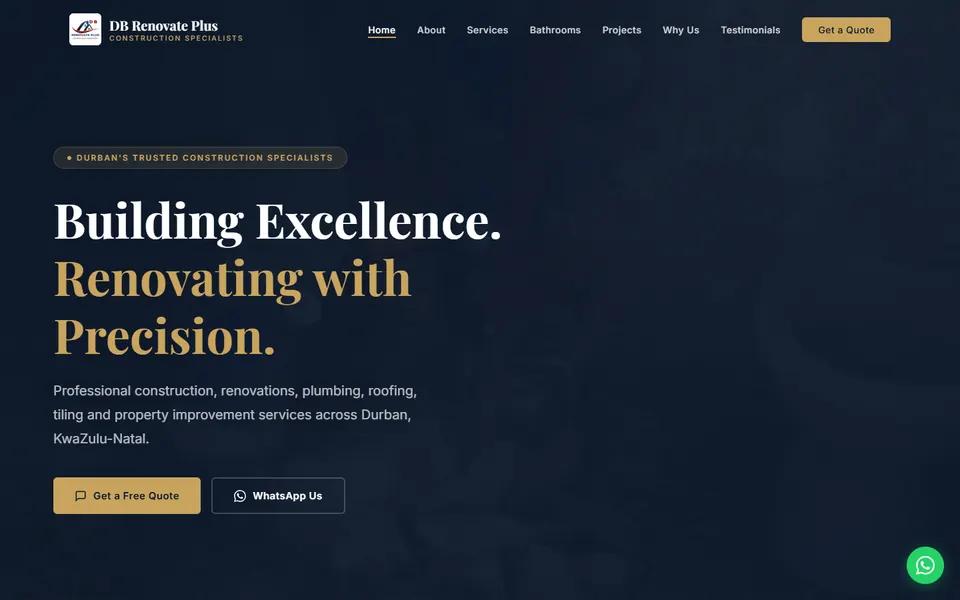 DB Renovate Plus website designed by One3 Technologies