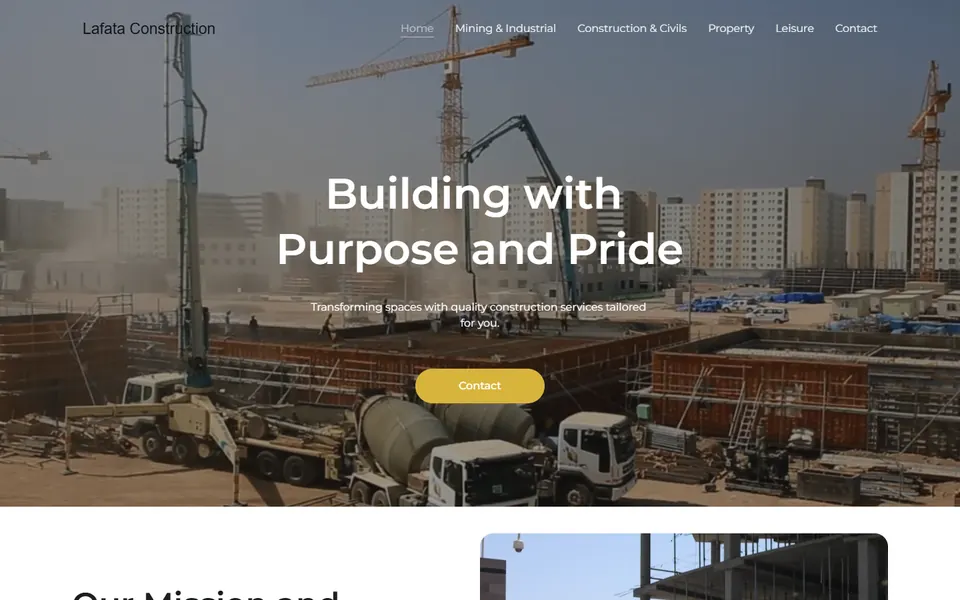 Lafata Construction website designed by One3 Technologies